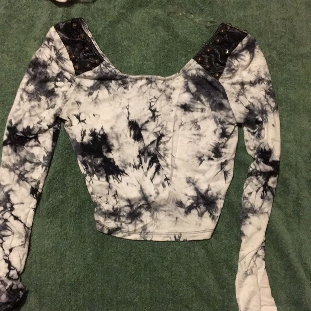 Tie dye studded crop top